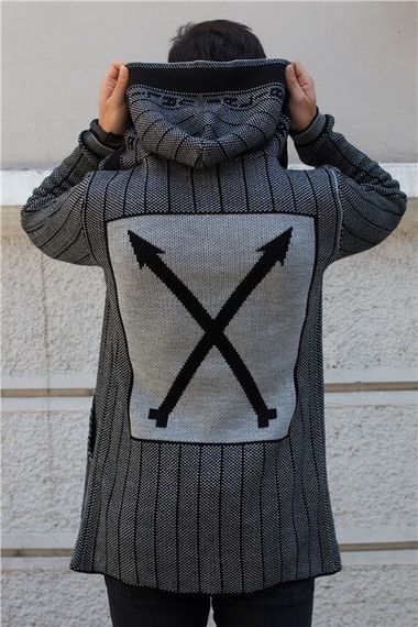 Light Gray Men's Archer Poncho Cardigan - photo 1