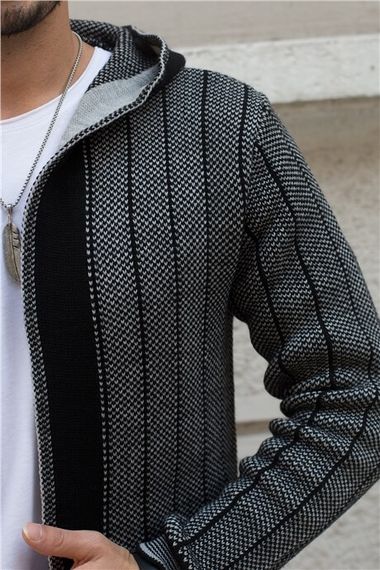 Light Gray Men's Archer Poncho Cardigan - photo 3