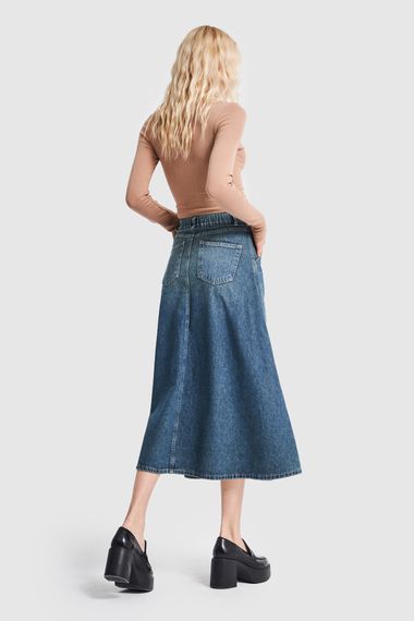 Жіноча джинсова спідниця A-типу кольору відтінку - фото 5