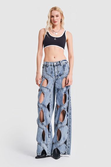 Жіночий джинсовий одяг Snow Denim Color Window з детальним дизайном - фото 1