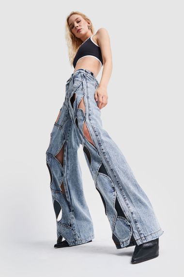 Жіночий джинсовий одяг Snow Denim Color Window з детальним дизайном - фото 3