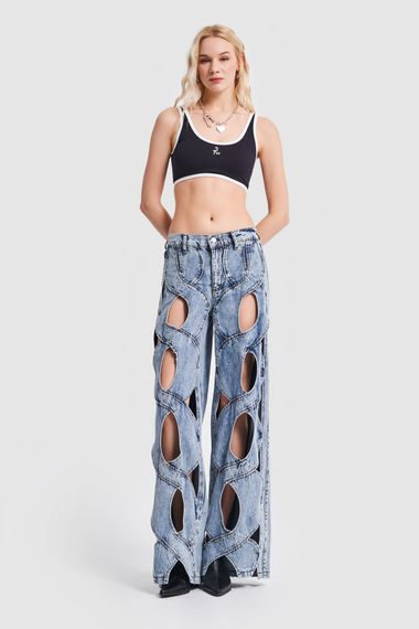 Жіночий джинсовий одяг Snow Denim Color Window з детальним дизайном - фото 5