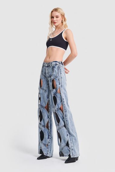 Жіночий джинсовий одяг Snow Denim Color Window з детальним дизайном - фото 4
