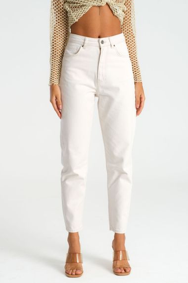 High Waist Beige Mom Jean - photo 5