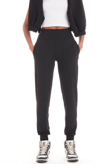 Women's Black Color Diving Fabric Jogger Tracksuit - photo 1