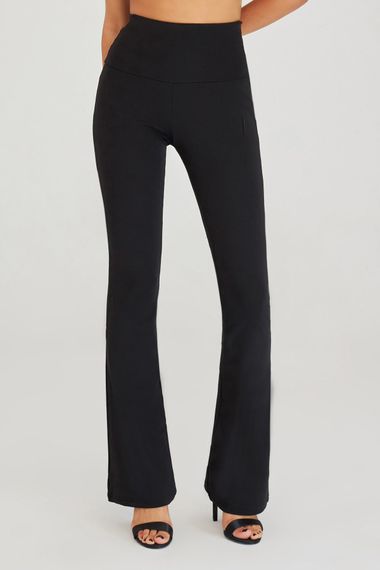 Women's Black Color Comfort Flare Cut Diving Fabric Trousers - photo 5