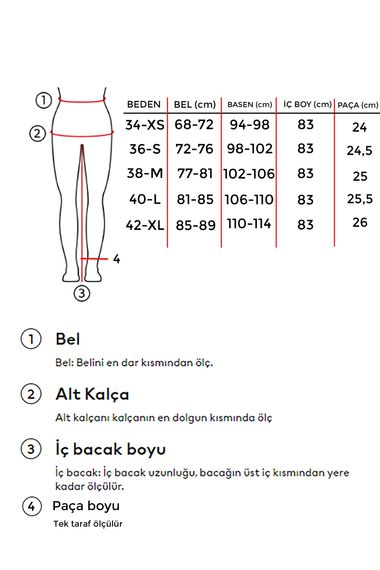 Kadın Snow Kot Rengi Loose Fit Orta Bel Denim Pantolon - photo 4