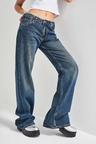 Kadın T.Kot Renngi 2w4-223 Baggy Flared Fit %100 Koton Denim - fotoğraf 1