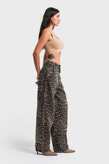 Скейт-фіт штани для жінок з оригінальним леопардовим принтом з 100% бавовни - фото 5