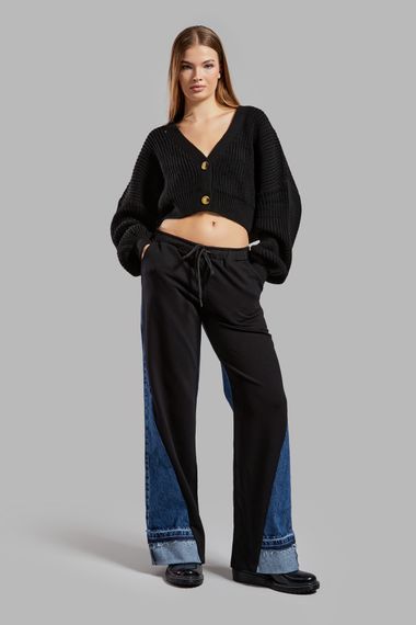 Жіночі джинси кольору деніму 2w45, вільного крою, двочастинний дизайн, стандартна довжина, котоновий матеріал - фото 2