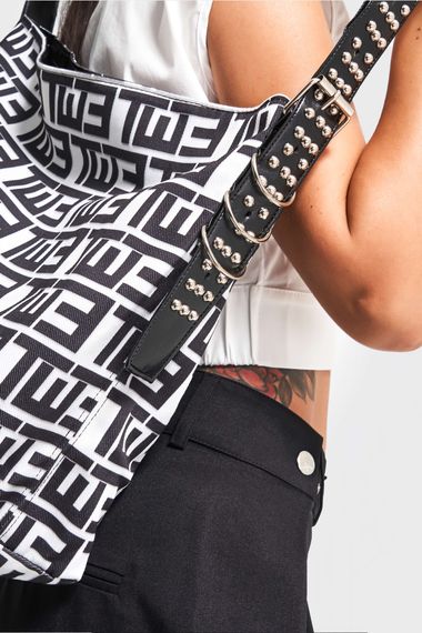 Kadın Baskılı Renk Askı Kemerli Taş Detaylı Tasarım Çanta - صورة 2