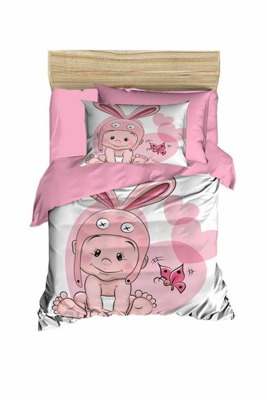 Комплект постельного белья для новорожденных девочек из 100% хлопка с кроличьими ушками