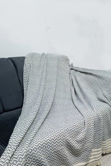 Zigzag Natural Cotton Sofa Cover | Seat Shawl | Sofa Bed Cover