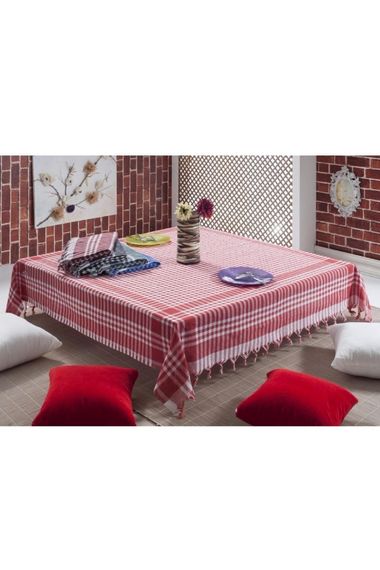 170x170cm. Checkered Pattern Triple Table Cloth / Tablecloth