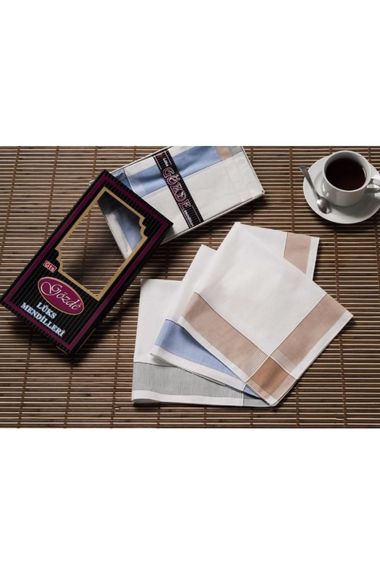 12 Pcs Hand Pocket Fabric Handkerchief 42x42 Cm Cotton GM02