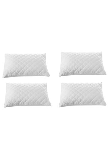 Set of 4 Quilted Pillow Protectors 100% Cotton 50X70