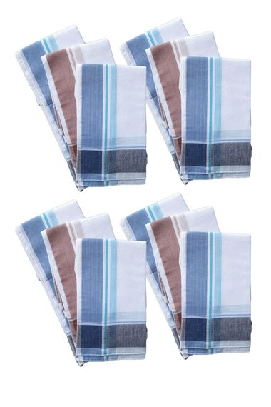 Pack of 12 Hand Pocket Collar Fabric Handkerchiefs 36x36 Cm TM03