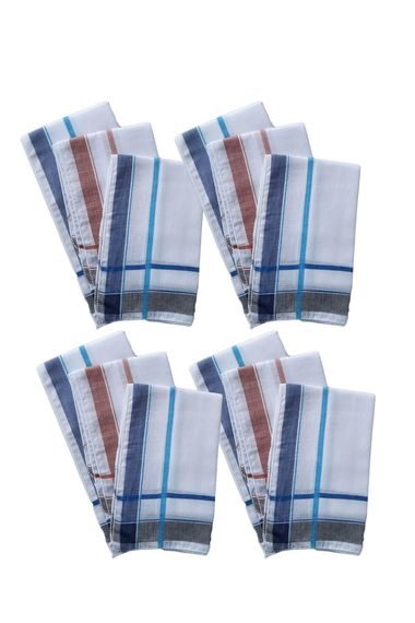 Pack of 12 Hand Pocket Collar Fabric Handkerchiefs 36x36 Cm TM02