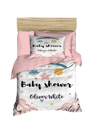 Newborn Baby Girl Duvet Cover Set 100% Cotton Baby Shower White