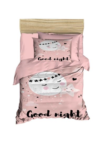 Newborn Baby Girl Duvet Cover Set 100% Cotton Good Night