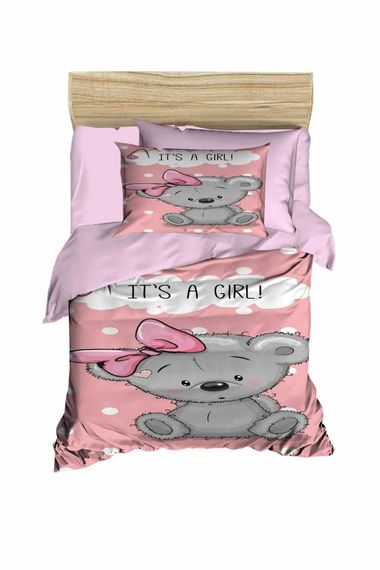 Newborn Baby Girl Duvet Cover Set 100% Cotton Its A Girl