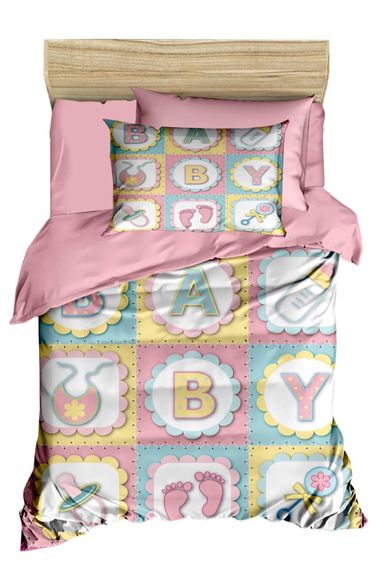 Newborn Baby Girl Duvet Cover Set 100% Cotton Letter