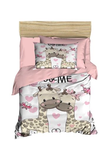 Newborn Baby Girl Duvet Cover Set 100% Cotton Giraffe