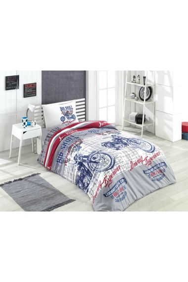 Single Young Boy's Duvet Cover Set Motorcycle