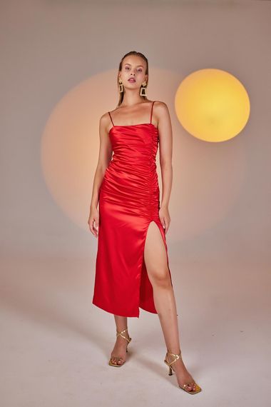 فستان ديبسي أحمر - صورة 5