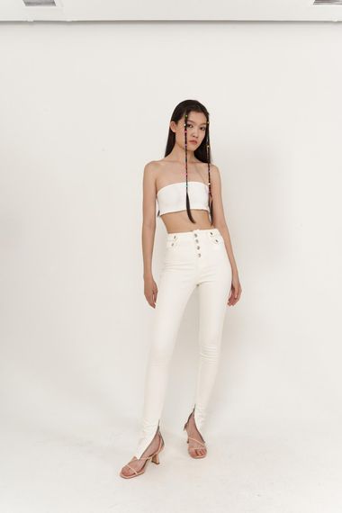 Split Jeans White - photo 1