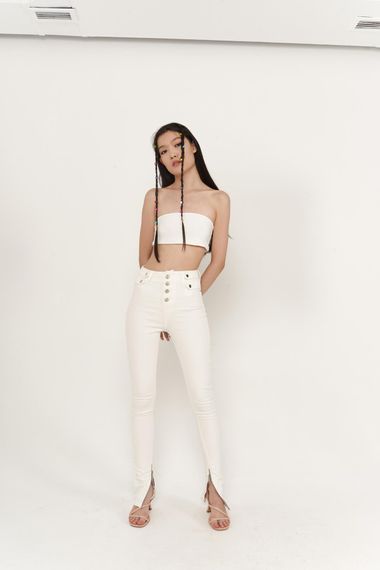 Split Jeans White - photo 3