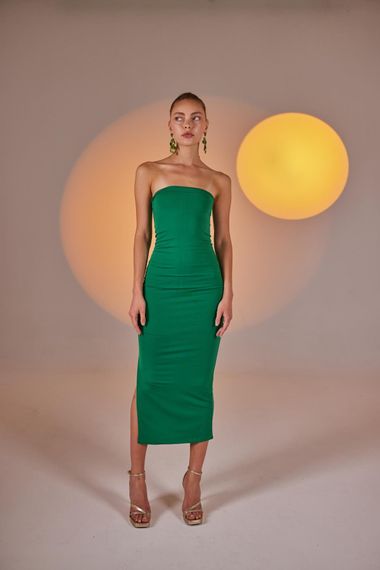 Bodycon Elbise Yeşil - fotoğraf 1