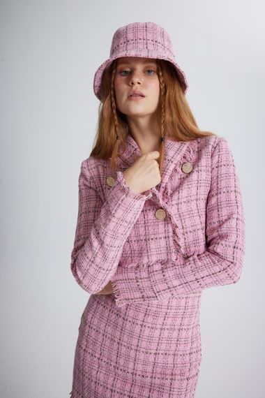 Tweed Bucket Hat Pink - photo 3