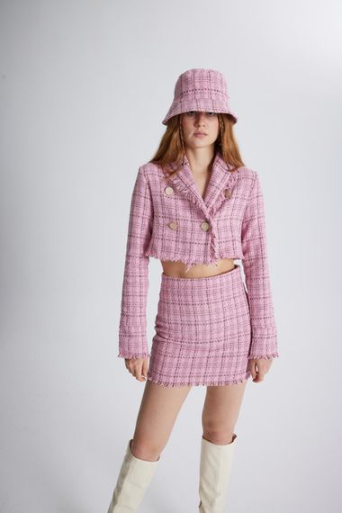 Tweed Bucket Hat Pink - photo 4