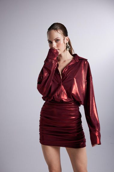 Regina Dress Claret Red - photo 4