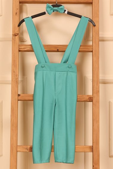 Mint Green Salopet Pants and Bow Tie