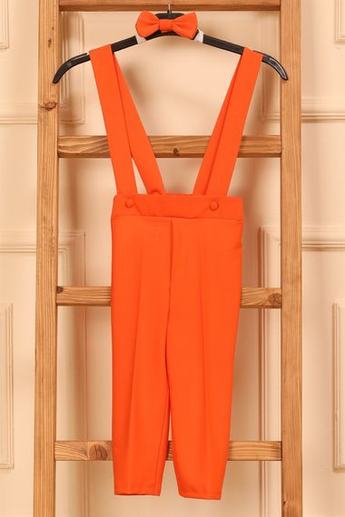 Orange Salopet Pants and Bow Tie