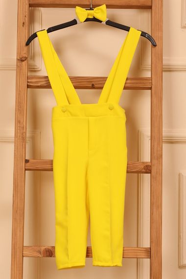 Lemon Yellow Loose Pants and Bow Tie