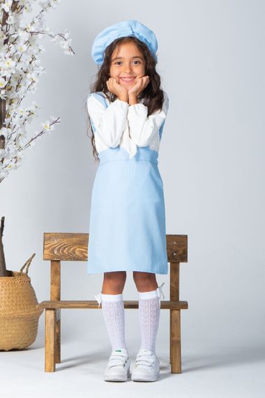 Baby Blue Girl's Loose Skirt and Hat Set - photo 1