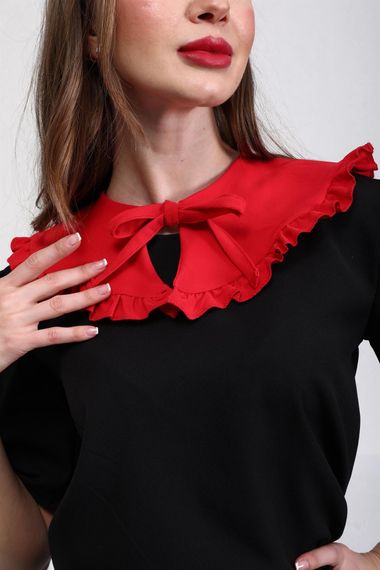 Red Frilly Crepe Collar - photo 2