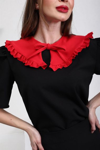 Red Frilly Crepe Collar - photo 3