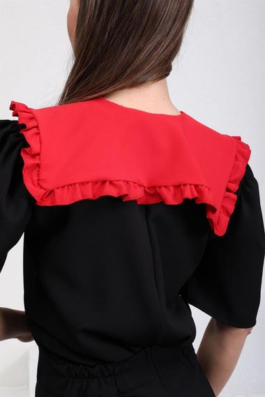 Red Frilly Crepe Collar - photo 4