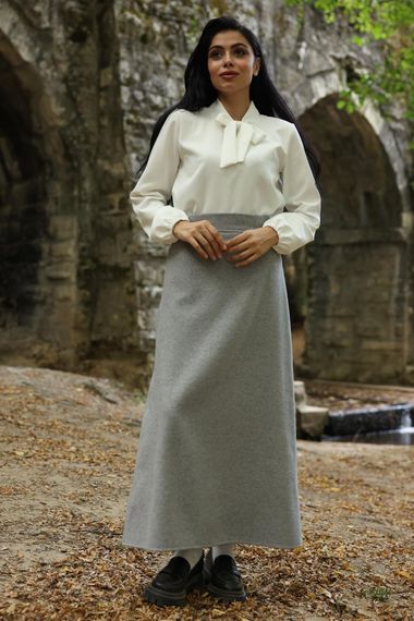 Gray Color Long Skirt - photo 2