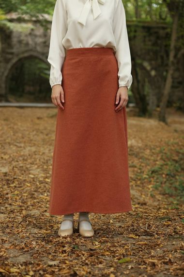 Salmon Color Long Cuff Skirt - photo 1