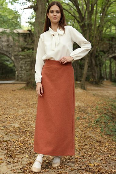 Salmon Color Long Cuff Skirt - photo 2