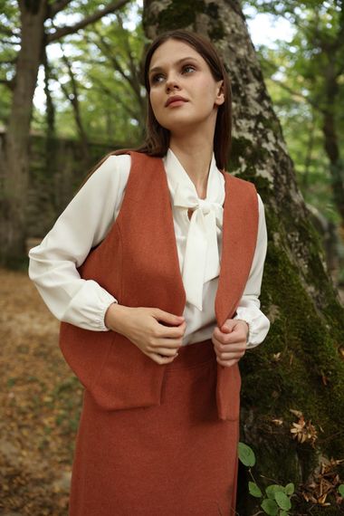 Salmon Color Short Cuff Vest - photo 3