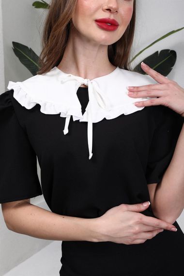 White Frilly Crepe Collar - photo 1