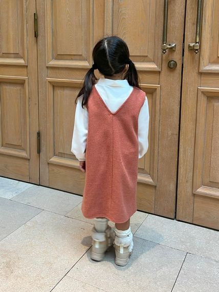 GIRL SALMON COLOR CACHET GIRETTE DRESS - photo 2