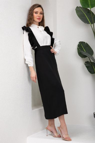 Long Black Crepe Salopet Skirt - photo 2