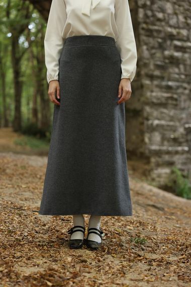 Anthracite Color Long Skirt - photo 1